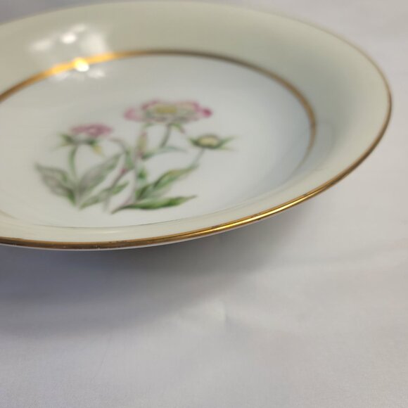 Mikado Harmony Round Serving Bowl Cream Rim Pink Floral Center - Picture 13 of 14